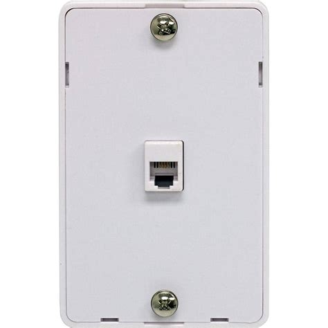 GE 1 Wall Jack Phone Mount Wall Plate - White-76294 - The Home Depot