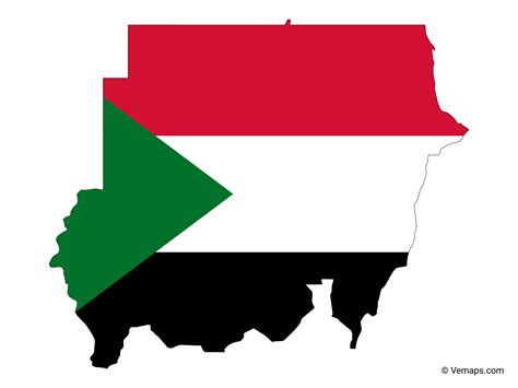 Flag Map of Sudan | Free Vector Maps