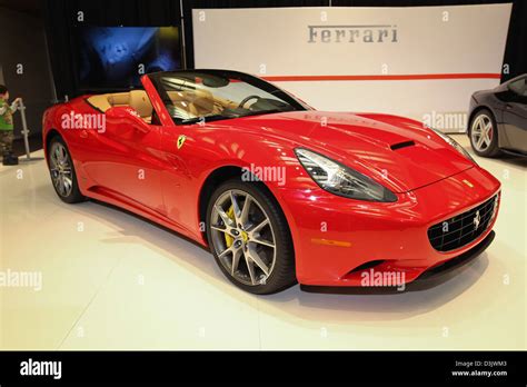 Red Ferrari convertible Stock Photo - Alamy