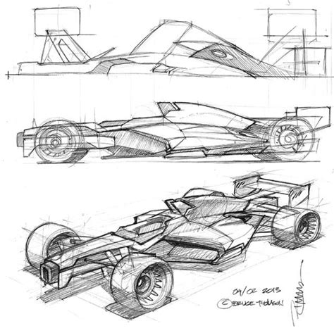 three different views of a race car