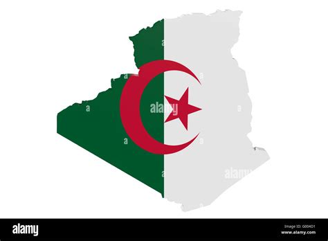 Algerian Flag Map Stock Photo - Alamy