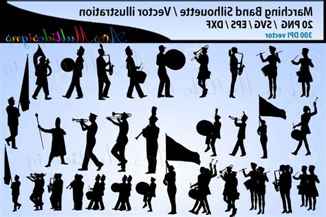 Marching Band Silhouette Vector at Vectorified.com | Collection of Marching Band Silhouette ...