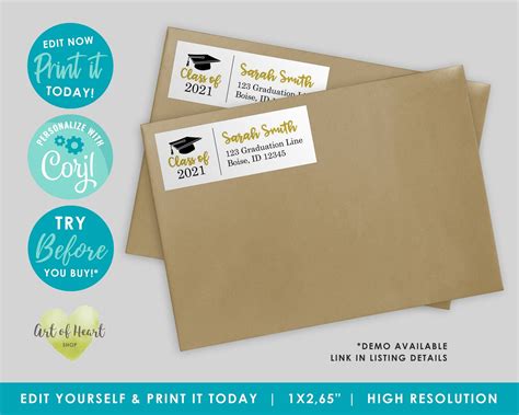 Graduation Mailing Labels Template