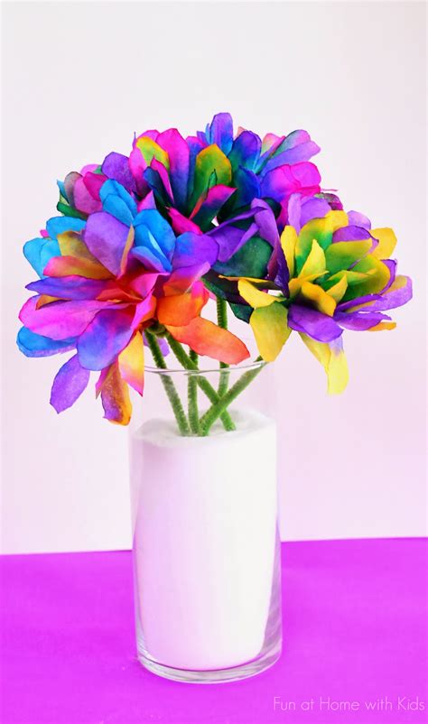 Vibrantly Colored Coffee Filter Flowers