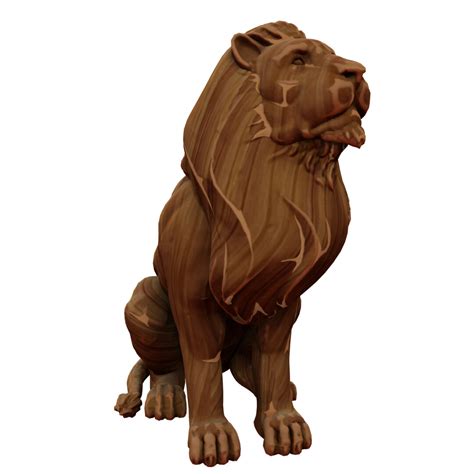 ArtStation - Wood Lion Statue | Resources