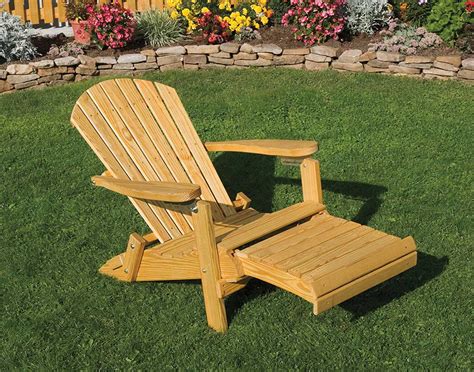 Treated Pine Folding/Reclining Adirondack Chair w/Footrest