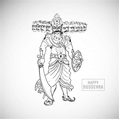 Hand Drawn Sketch Vector Design Images, Ravan Hand Drawn Sketch Design ...