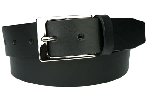 Rivet Classic Mens Black Leather Belt - UK Made