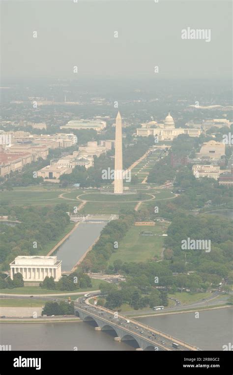 Aerial views of Washington, D.C. buildings, monuments, landscapes ...