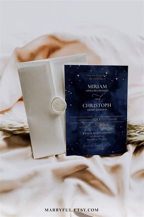 Celestial Wedding Invitation Template to Download and Print - Etsy