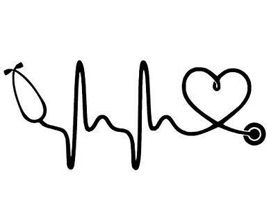 Black Heart Stethoscope SVG