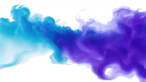 Premium AI Image | Cyan and Purple smoke clouds on a white background