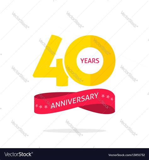 40 years anniversary logo 40th icon Royalty Free Vector