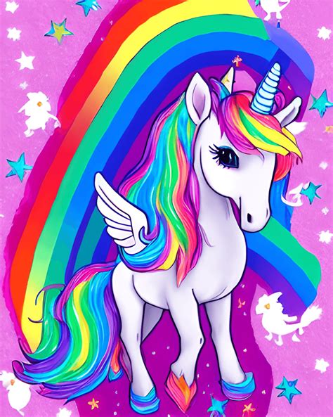 Beautiful Rainbow Unicorn · Creative Fabrica