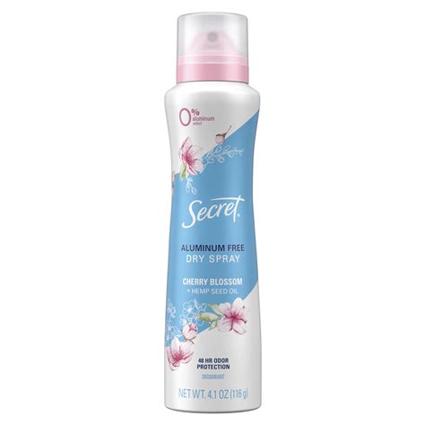 Secret Dry Spray Aluminum Free Deodorant for Women, Cherry Blossom, 4.1oz - Walmart.com