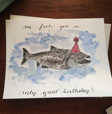 "We Fish you a Reely Great Birthday" punny birthday card! # ...