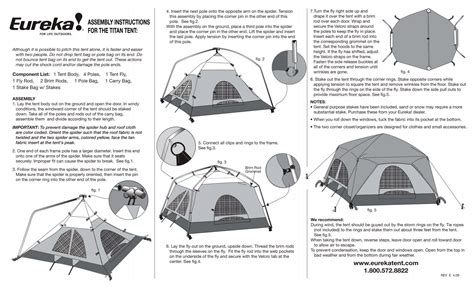 ASSEMBLY INSTRUCTIONS FOR THE TITAN TENT: - Eureka Tent