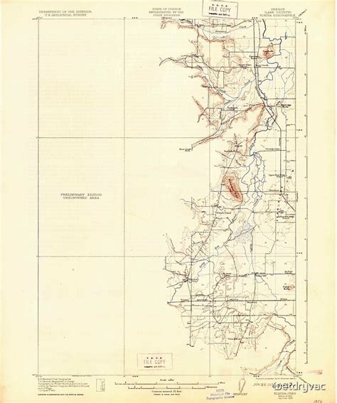 "USGS Topo Map Oregon Elmira 282455 1922 62500" Posters by wetdryvac | Redbubble