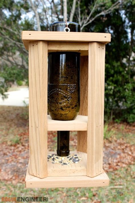 Wine Bottle Bird Feeder { Free DIY Plans } Rogue Engineer