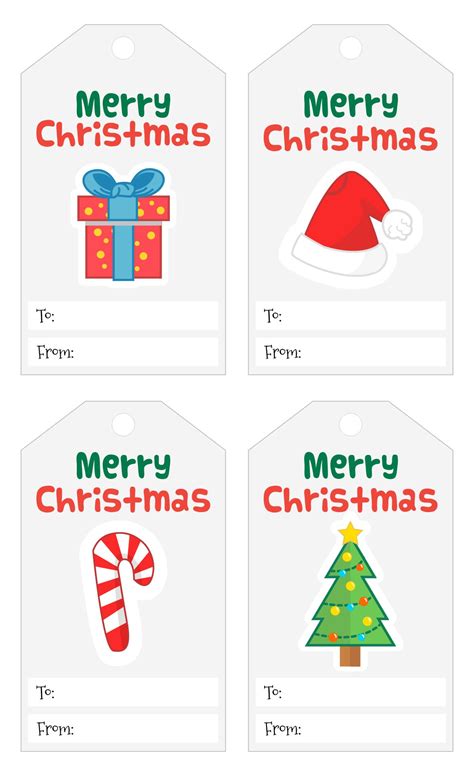 Christmas Gift Tags - 10 Free PDF Printables | Printablee