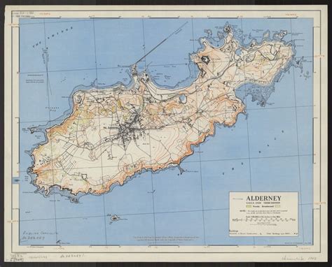 Alderney, Guernsey 1944 | Vintage world maps, Alderney, Map