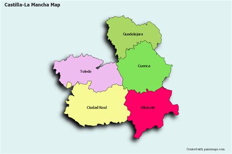 Create Custom Castilla La Mancha Map Chart with Online, Free Map Maker.