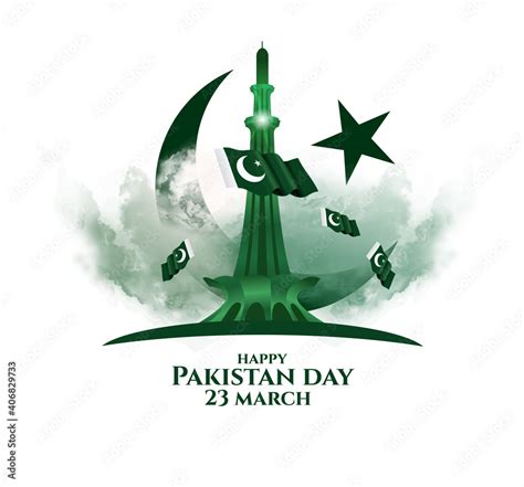 Pakistan vector illustration. Happy Pakistan Day on March 23rd. National holiday in Pakistan ...