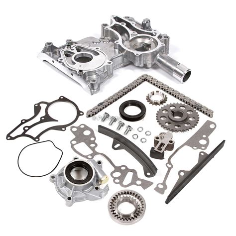 85-95 Toyota 22R 22RE Timing Chain Kit w/ 2 Metal Guides + Timing Cover ...