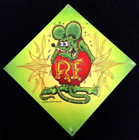 Green Rat Fink Image 12X12 Metal Sign - Ed Roth's Rat Fink