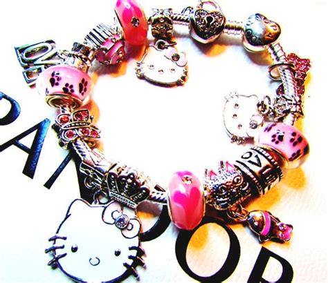 PANDORA HELLO KITTY Charm Bracelet 925 Sterling Silver Love | Etsy