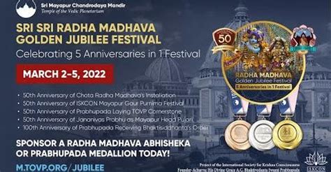 Radha Madhava Golden Jubilee Festival, March 2-5, 2022 | Mayapur.com