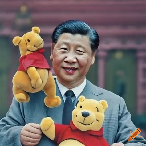 Cartoon Illustration Of Xi Jinping With Winnie The Pooh On Craiyon ...