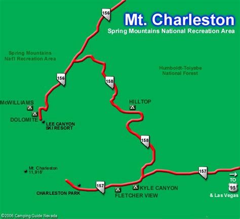 Mount Charleston Map - Camping Guide Nevada | Vegas adventures, Charleston map, Camping guide