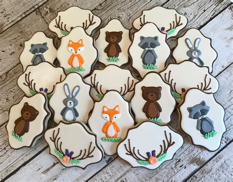 Woodland Animal Cookies Woodland Animal Baby Shower - Etsy