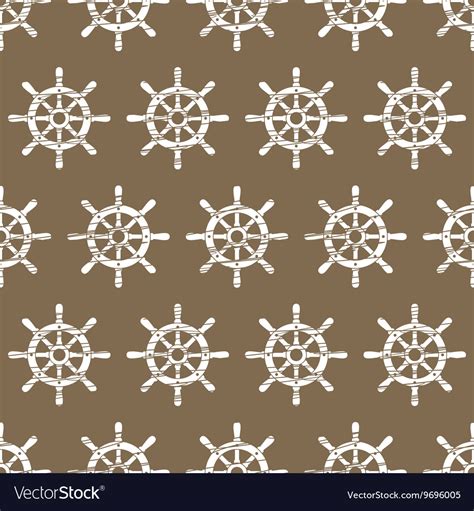 Ship helm seamless pattern Royalty Free Vector Image