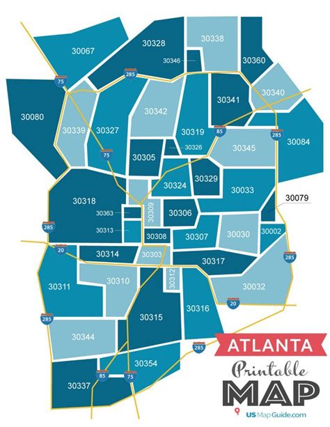 Atlanta Ga Zip Code Map [Updated 2019] - Atlanta Zip Code Map Printable ...