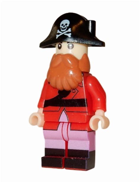 a lego figure with a pirate hat and beard