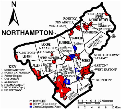 Northampton County Municipal and Township Labels