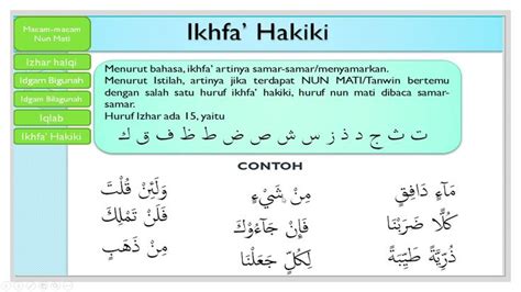 Ikhfa Haqiqi Contoh | Ayat quran, Belajar, Pelajaran hidup