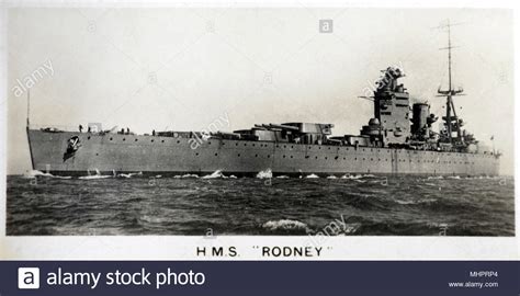 H.M.S. Rodney, a Nelson-class battleship built for the Royal Navy in the mid-1920s Stock Photo ...