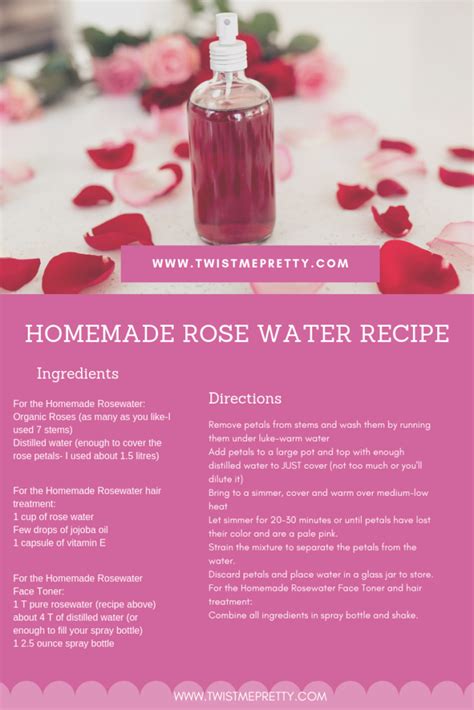 Rose water recipe - Twist Me Pretty