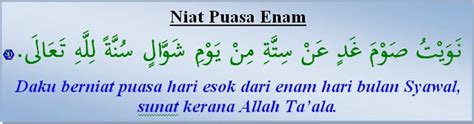 Niat Puasa 6 (Enam) Di Bulan Syawal