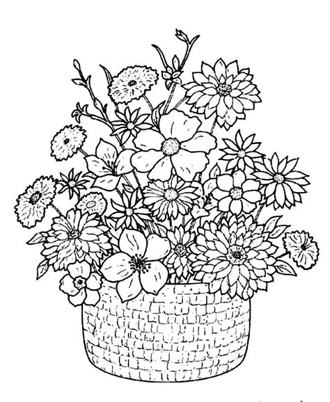 Free Flower Bouquet Coloring Pages, Download Free Flower Bouquet Coloring Pages png images, Free ...