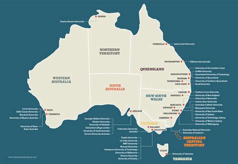 Australian Universities Map - AXYN