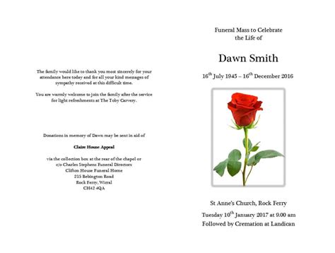 Free Printable Funeral Program Template