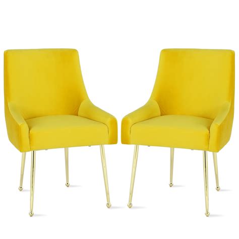 Yellow Dining Chairs : Noah Modern Yellow Microfiber Leather Dining ...