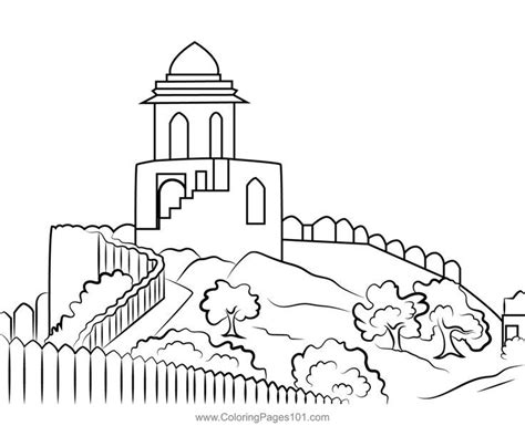 Amer Fort In Jaipur Coloring Page Printable Coloring Pages, Coloring ...