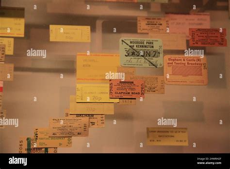 London's transport museum collection of ancient tickets Stock Photo - Alamy