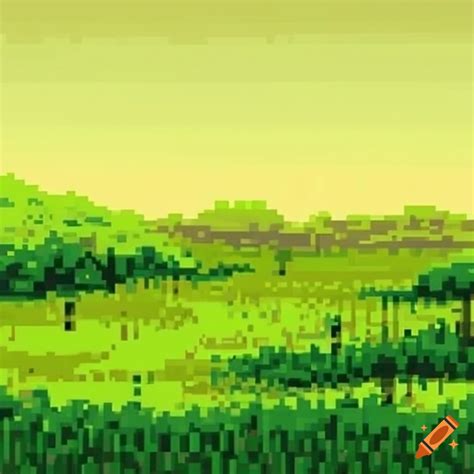 Pixel art of grasslands