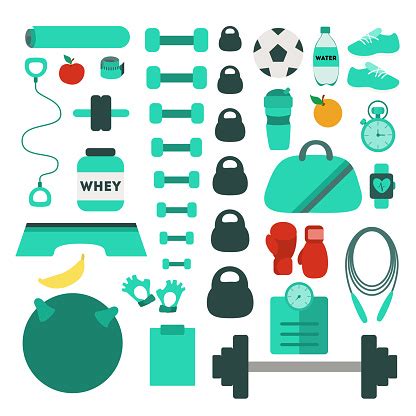 Gym Equipment Icons Stock Illustration - Download Image Now - Abstract, Anaerobic Exercise ...